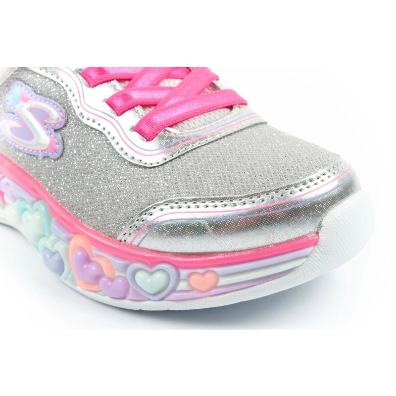 Skechers S Lights LED Children's Velcro for Girls szürke cipő