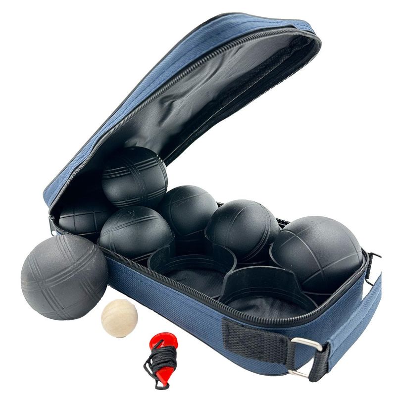 Enero 8-Piece Petanque Balls - Black Boule, Pro Cover fekete covers