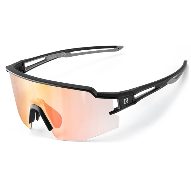 Rockbros Cycling Glasses Photochromic UV Protection with Corrective Insert Orange Lenses - Black narancssárga glasses, training equipment