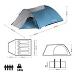 NILS CAMP trekker NC6012 camping tent blue-gray szürke hátizsák