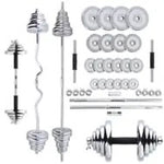 HMS 3-in-1 STC55 weight set (dumbbells, straight barbell and curl barbell) chrome plated in a 55kg case edzőfelszerelés 17-59-117