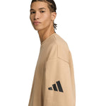 adidas Men's Essentials Loose Fit 3 Bar Logo Beige Sweatshirt JX5668 General
