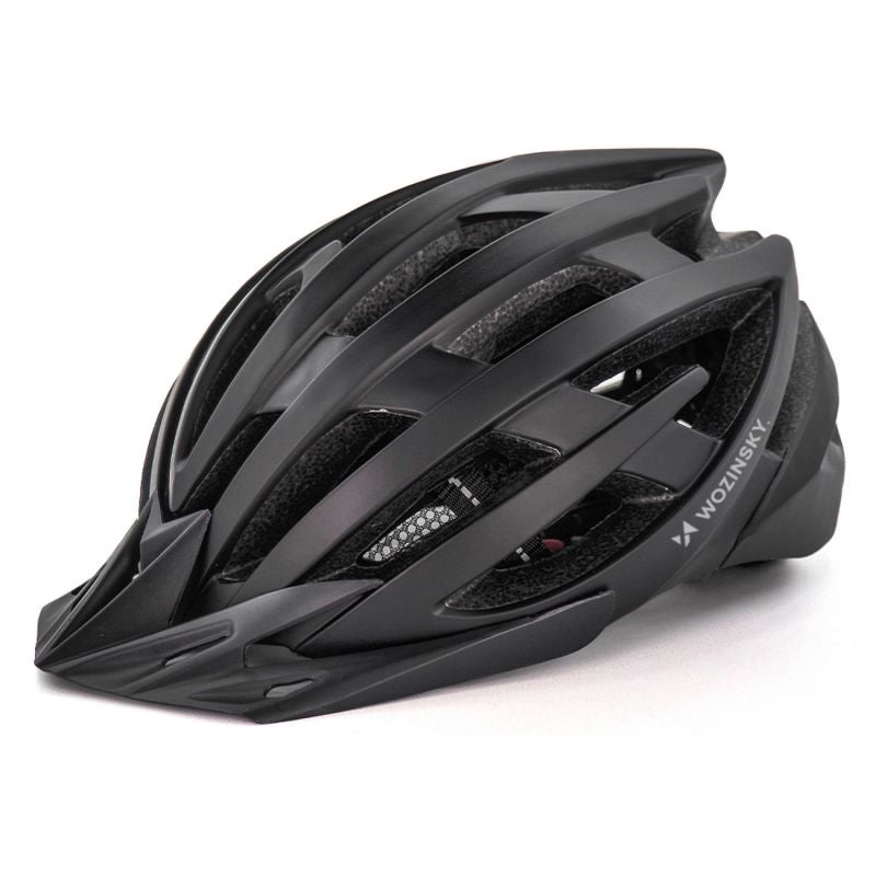 Wozinsky MTB Bike Helmet with Removable Visor and Rear USB Light L - Black czarny védőfelszerelés HT-28VCB-199833