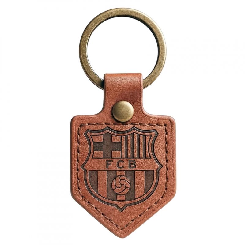 FC Barcelona keychain original licensed leather pennant brązowy kulcstartó BLL7061