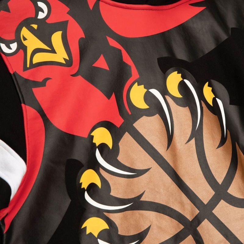 Mitchell & Ness NBA Big Face 2.0 Atlanta Hawks Hoodie fekete kapucnis pulóver