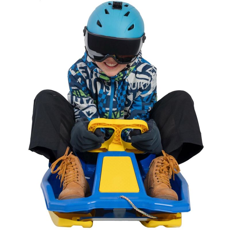 Enero PLASTIC SLEDGE WITH BRAKE AND HANDLEBAR SANTA CLAUS GREEN zöld sled
