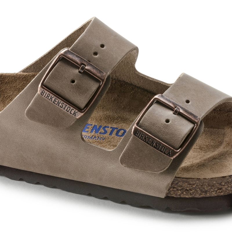 Birkenstock Arizona Soft Footbed Oiled Leather Tabacco Brown Narrow Women's/Men's Slides (0552813) cipő