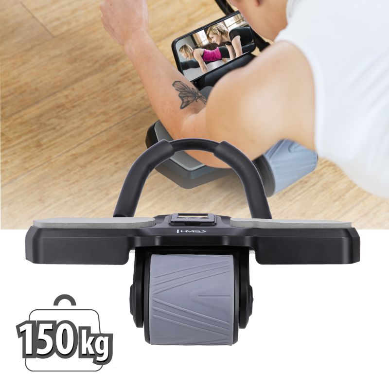 HMS Ka10 Black Abs Wheel Automatic Wheel For Exercising The Abdominal Muscles With Support fekete táska 17-38-033