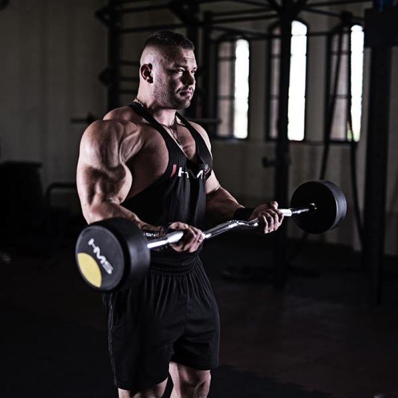 HMS Rubber-coated fixed barbell/bar GSL-10 10 kg póló 17-58-024