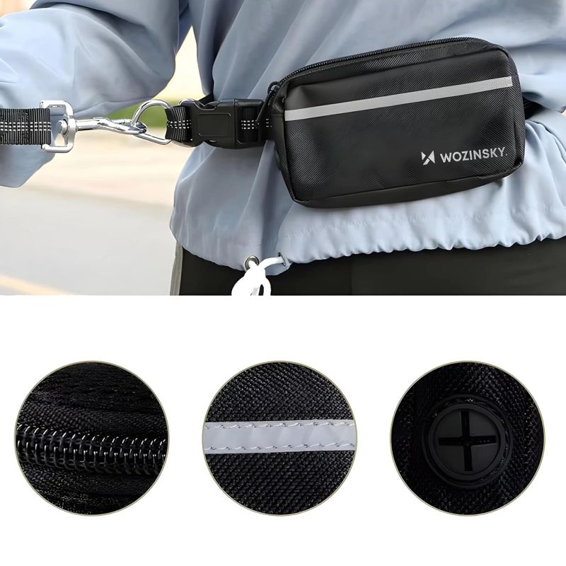 Wozinsky WPST-01 Hip Belt with Pouch and Elastic Leash for Running with a Dog - Black fekete elektronika 304004-201073