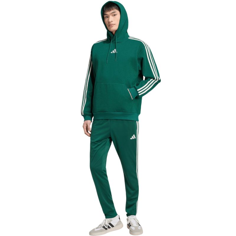 Adidas Essentials 3-Stripes Fleece Hoodie men's green zöld férfi kapucnis pulóver KZ1413