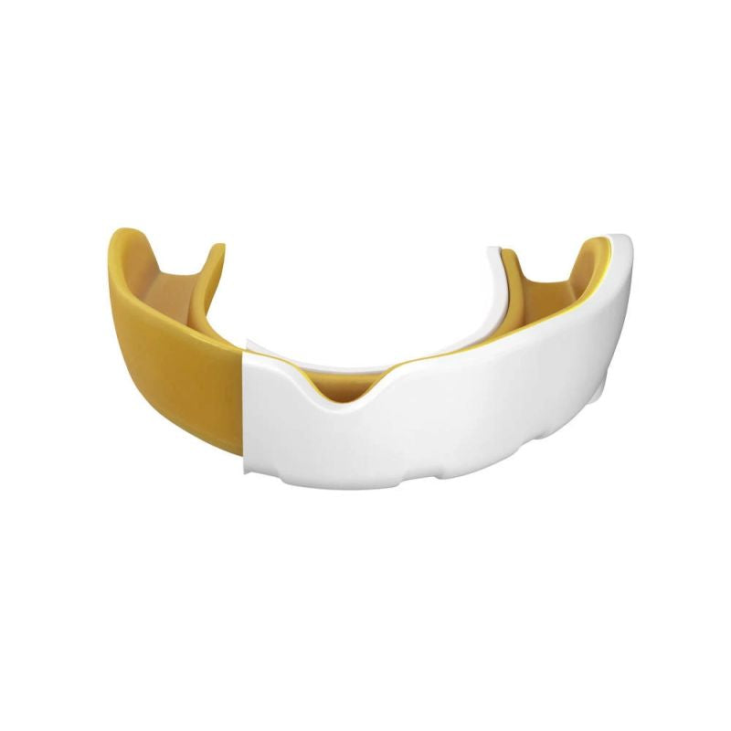 DBX Bushido Gel Mouthguard + Box - White and Gold | GelTech arany protectors and knee pads