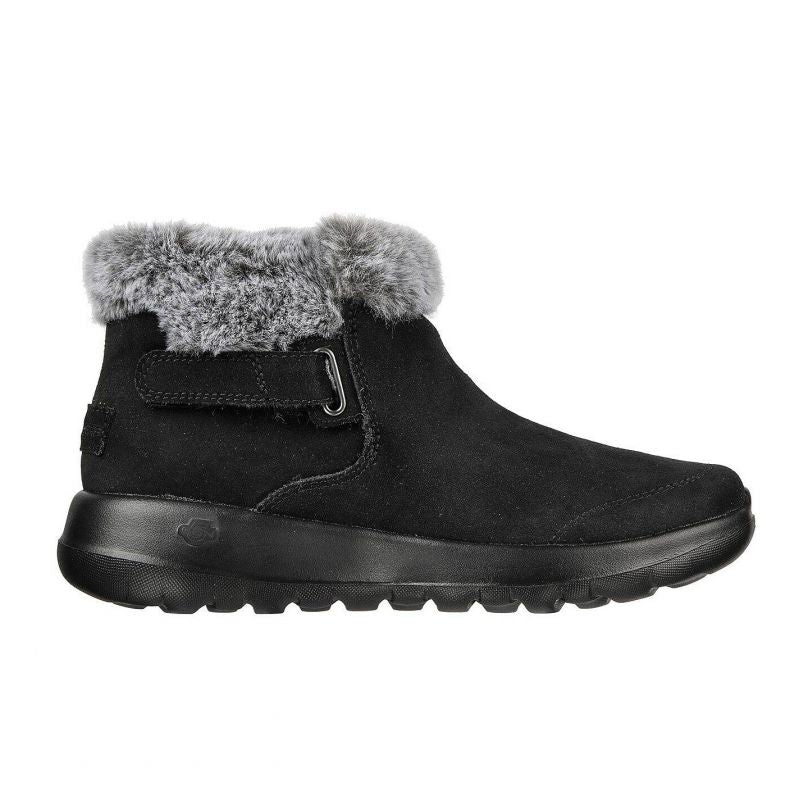 Skechers ON-THE-GO JOY FIRST GLANCE Women's Winter Boots in Suede Leather with Fur, Black (144041-BKGY) Cipő