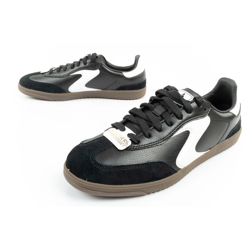 Skechers Kickoff women's sports shoes sneakers black leather Cipő