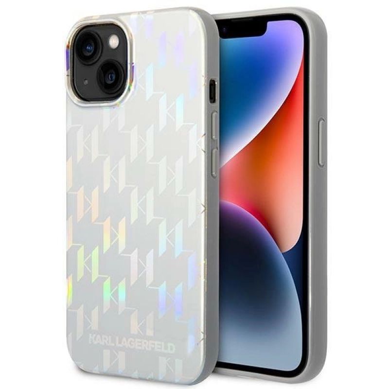 Karl Lagerfeld KLHCP14MLGMMSV3 iPhone 14 Plus 6.7 "hardcase / silver Monogram Iridescent ezüst kabát