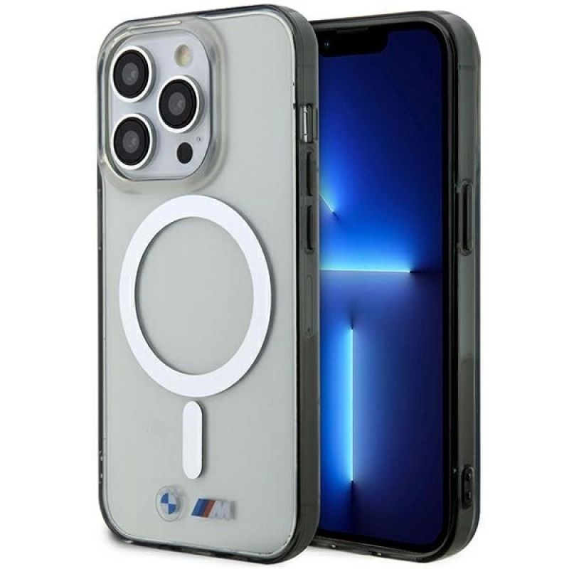Case BMW BMHMP14LHCRS iPhone 14 Pro 6.1" transparent hardcase Ring MagSafe ezüst nadrág