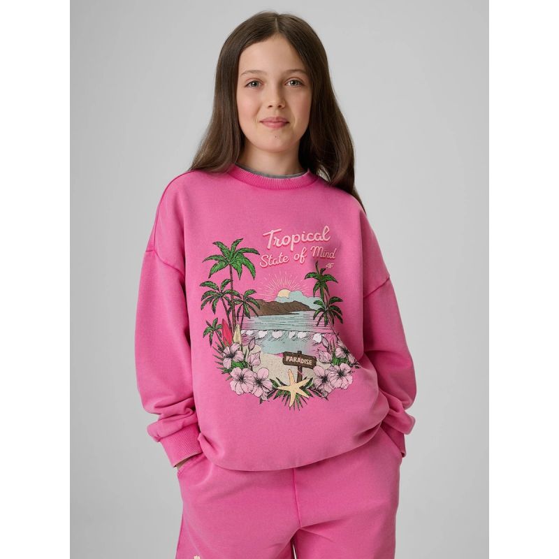 4F Girls' loose sweatshirt without hood 158/164 kapucnis pulóver 4FJRSS26TSWSF2970-54S