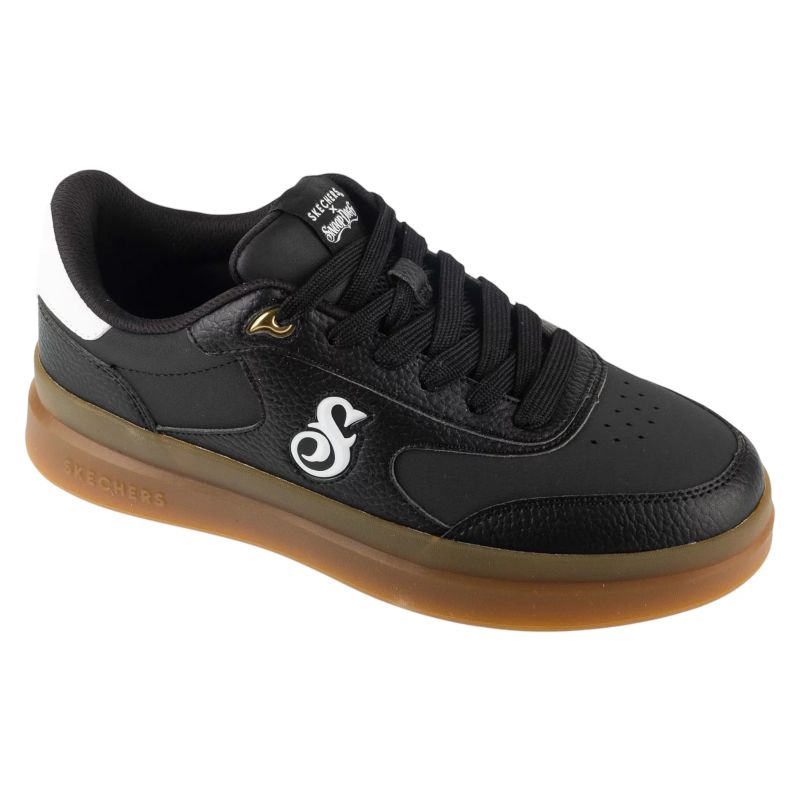 Skechers Duraleather Lace Up Snoop Cupsole Sneaker Black fekete utcai cipő 251200-BKW