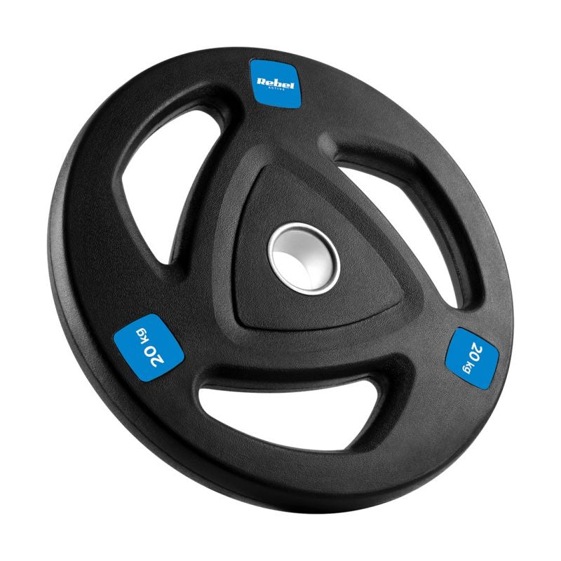 Rebel Rubber-Coated Cast Iron Weight Plate 20 kg, 51 mm Olympic Bore, ACTIVE edzőfelszerelés RBA-2112-1