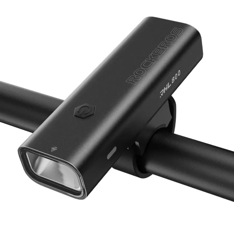 Rockbros 24710012001 front bicycle light 800 lm + USB-C - USB-A cable - black fekete lights, tourist equipment
