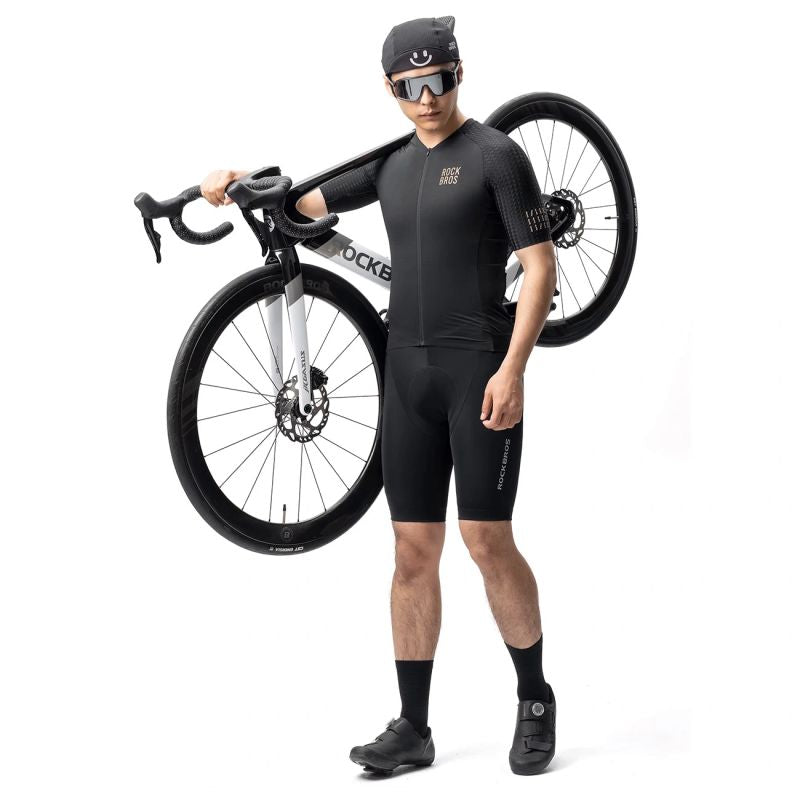 Rockbros Diamond Short Sleeve Cycling Jersey Size XL - Black czarny \ xl póló
