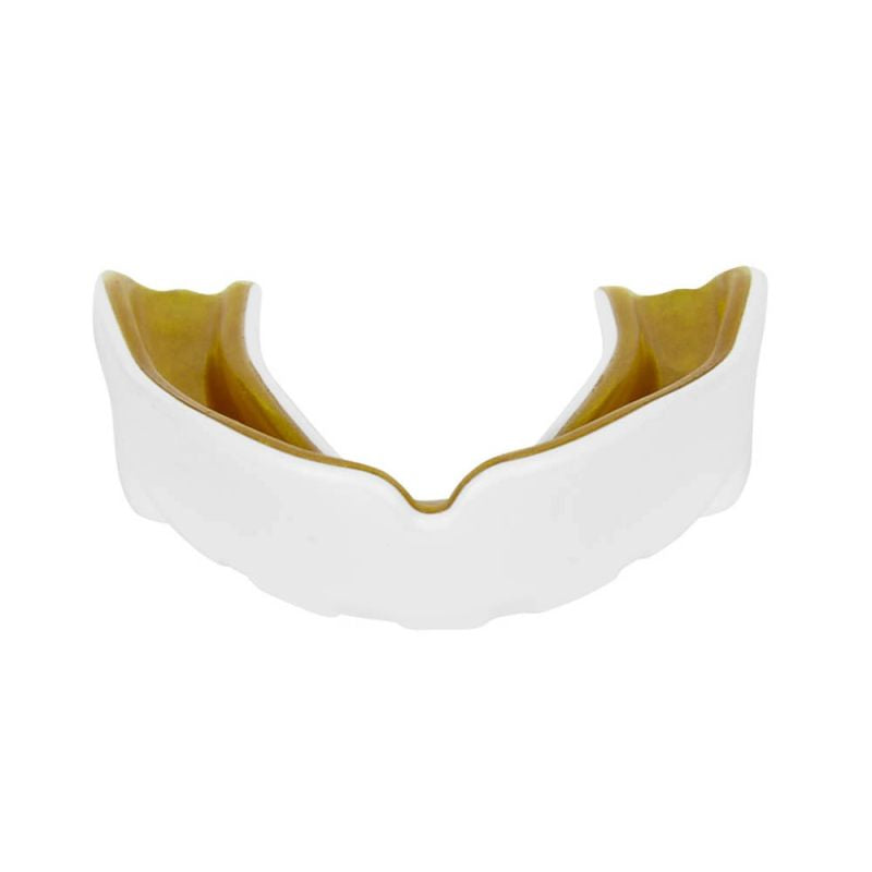 DBX Bushido Gel Mouthguard + Box - White and Gold | GelTech arany protectors and knee pads