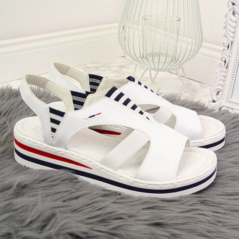 Rieker W V02Y5 wedge white fehér sandals