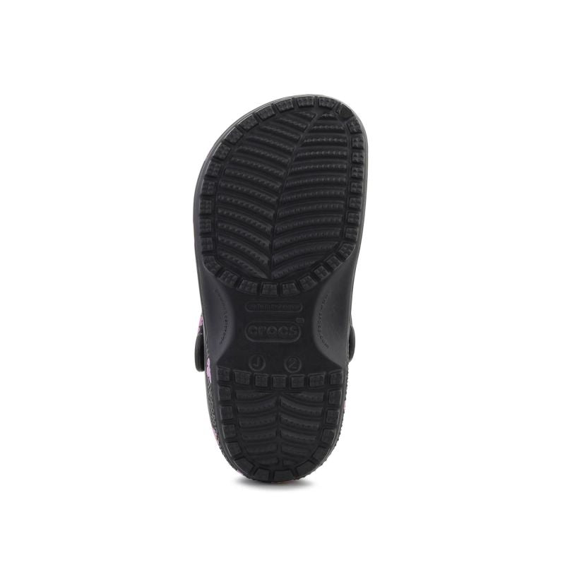 Crocs Classic Flower Clog K Black