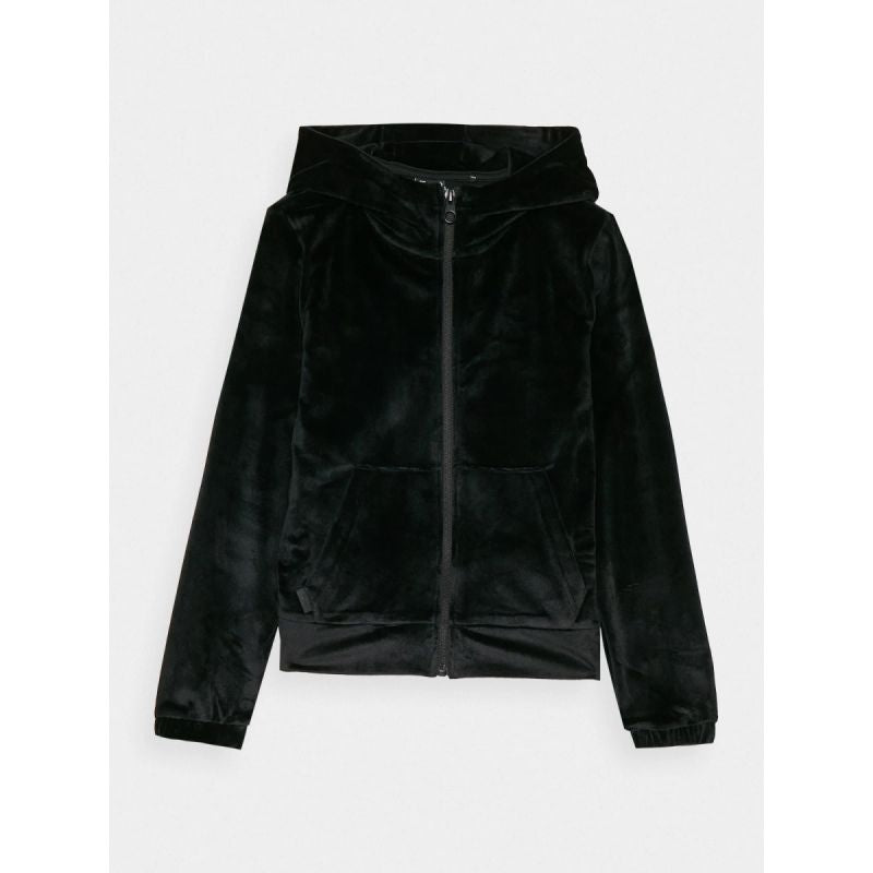 Girls' velour zip-up hoodie sweatshirt 4F Junior 4FJWAW24TSWSF1217-20S kapucnis pulóver