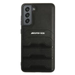 DC AMG S21 FE G990 czarny/black hardcase Leather Debossed Lines fekete telefontok