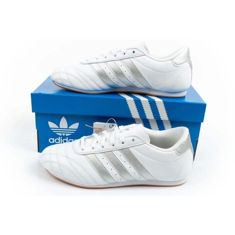 Adidas women's sports shoes Taekwondo Lace white fashionable leather fehér zokni