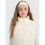 Girls' down vest with synthetic filling 4F 4FJRAW25TVJAF323-11S kabát