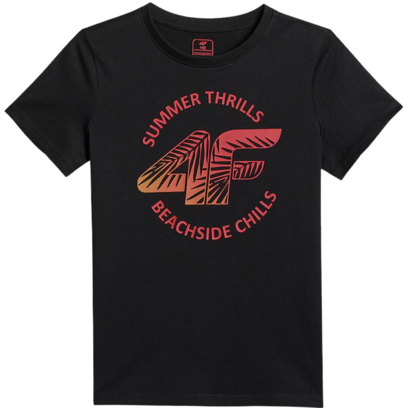 4F Boy's T-shirt M3284 deep 20S fekete póló 4FJWSS26TTSHM328420S