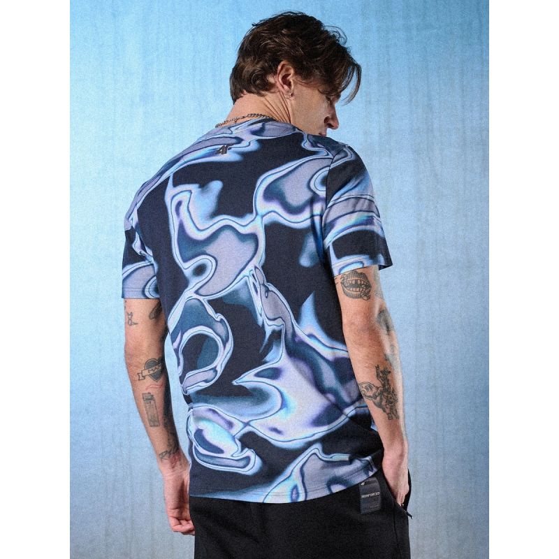 4F Men's regular printed T-shirt ruházat 4FRSS26TTSHM3656-90A