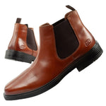 Skechers men's Chelsea boots Miller-Boris elegant leather brown barna utcai cipő