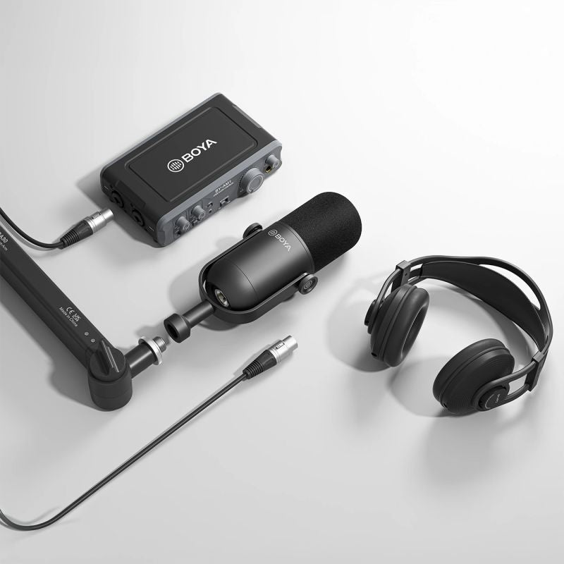 DC BOYA BY-DM500 Cardioid XLR Dynamic Microphone for Podcasts - fekete kiegészítő 304004-212850