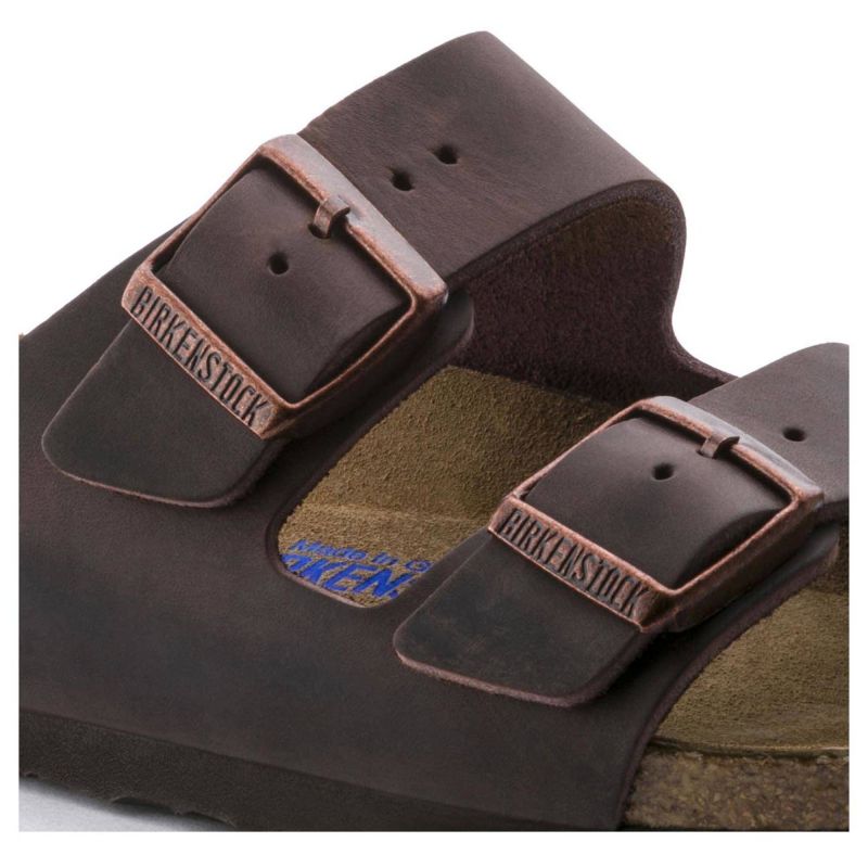 Birkenstock Arizona Soft Footbed Oiled Leather Habana Narrow Women's Slides (0452763) cipő