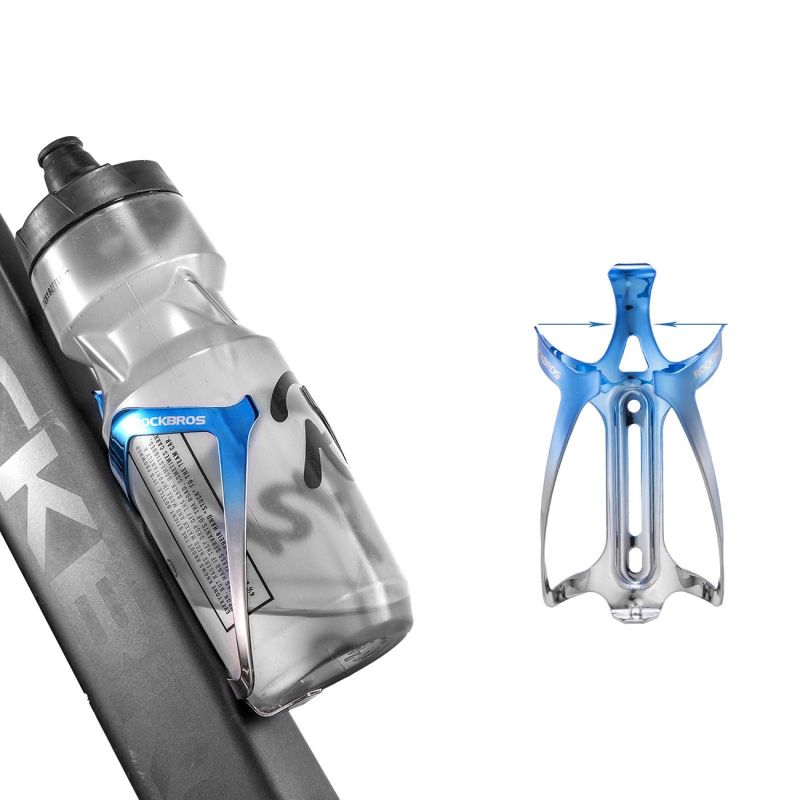 Rockbros RKL02 Aluminum Bottle Cage - Blue and Silver niebieski || srebrny training equipment