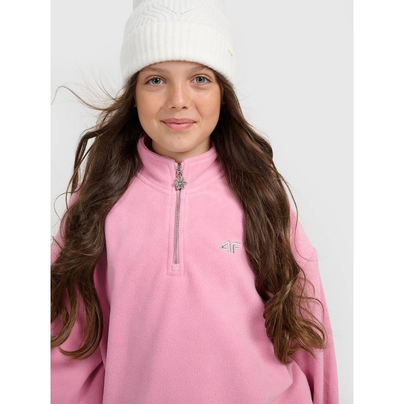 4FWarm oversize fleece with stand-up collar for girls 4F 4FJRAW25TFLEF441-54S pulóver