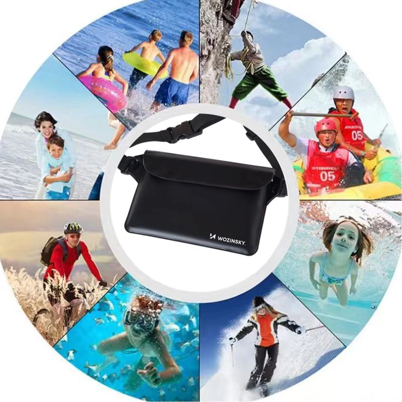 Wozinsky WWS-01 Waterproof PVC Waist Bag - Black fekete elektronika 304004-196026