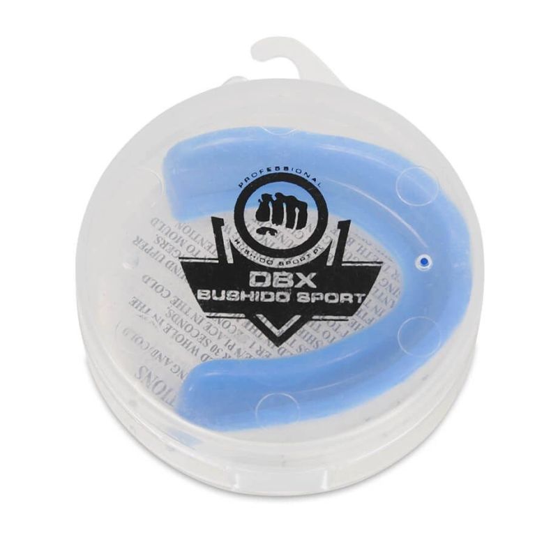 DBX Bushido Gel Mouthguard + Box - White and Blue | GelTech kék protectors and knee pads