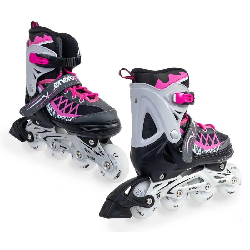 Enero Pro Led Roller Skates 4in1 38-41 Pink-Gray szürke skates, roller skates