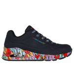 Skechers women's sneakers UNO RAVAGED LOVE 177918 BKMT fekete utcai cipő
