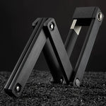 Rockbros 32140003001 foldable bicycle lock with key and handle, 88cm - black