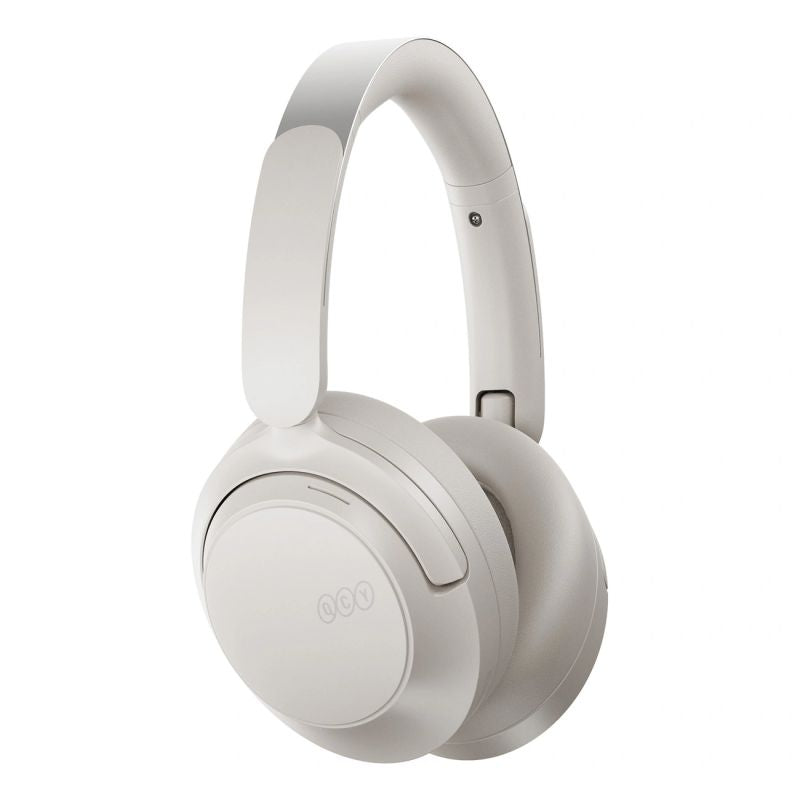 head QCY H3S Wireless On-Ear Headphones with LDAC and ANC Noise Cancellation - White biały headsets