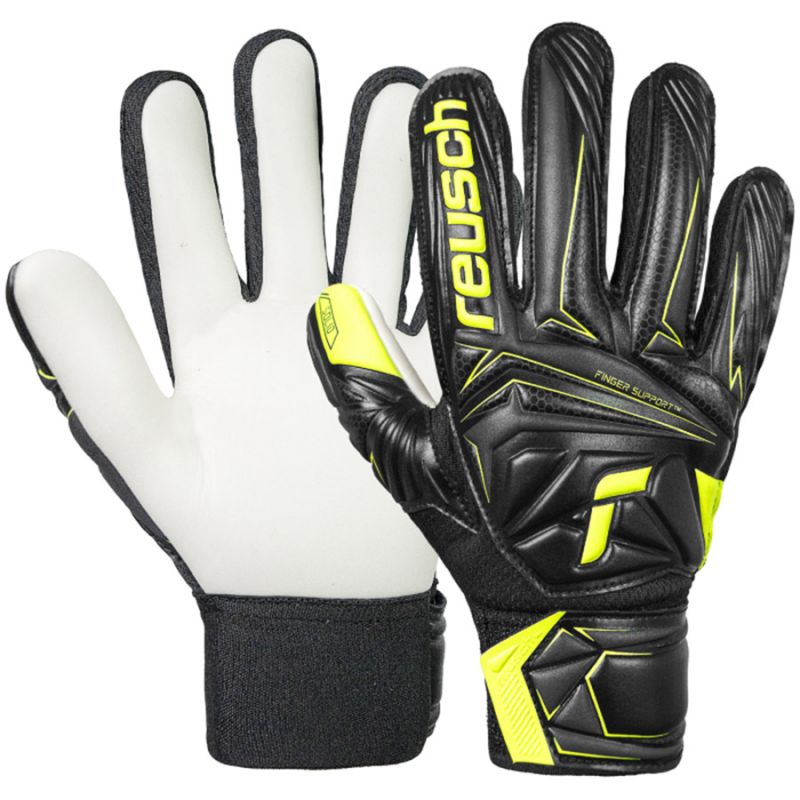 Reusch Attrakt Starter Solid Finger Support Junior Gloves 56 72 511 fekete kapuskesztyű