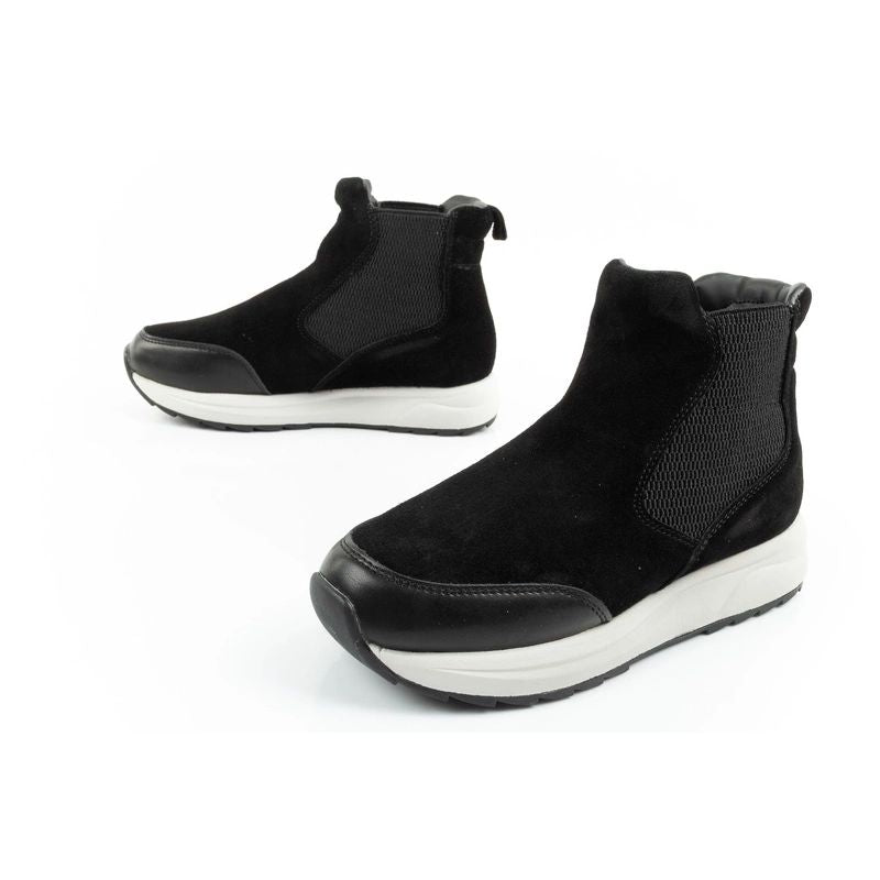 Scholl Beverly Bootie Women's Leather Ankle Boots Black fekete shoes