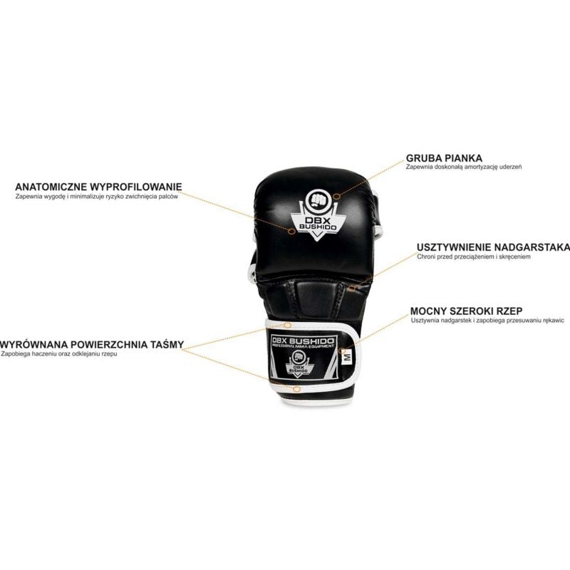DBX Bushido MMAsparring gloves - Phantom White - Valor Series fehér kesztyű