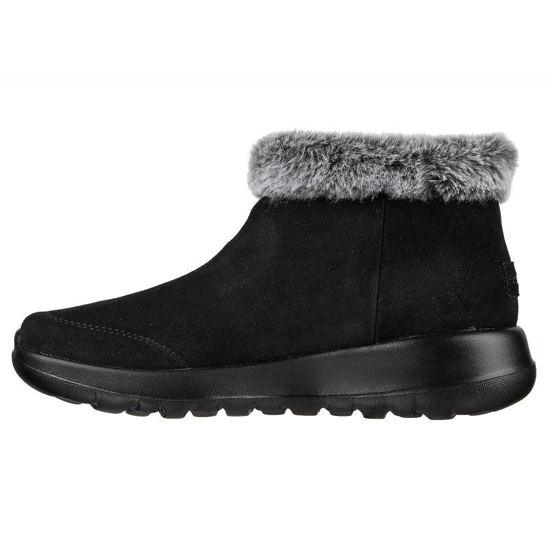 Skechers ON-THE-GO JOY FIRST GLANCE Women's Winter Boots in Suede Leather with Fur, Black (144041-BKGY) Cipő
