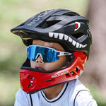 Rockbros TT-32005 Shark Children's Bike Helmet with Detachable Jaw Size M (54-58) - Black czarny \ m helmets, martial arts equipment